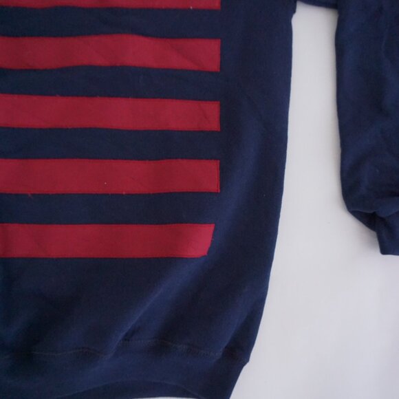 Vintage Jerzees Navy Americana Flag Sweatshirt Retro 90s Indie Sleaze XL - Picture 4 of 9